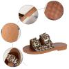 Hbeylia Sandals for Women Dressy Summer Fashion Lepoard Design Metal Buckle Chunky Bottom Flip Flops Comfortable Slip On Dressy Casual Sandals Slides view 3