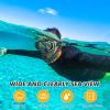 KUYOU Mask Fins Snorkeling Gear for Adults - Wide View Anti-Fog Mask, Full Dry Top Snorkel Gear Set (Black, One Size Without Fins) view 2