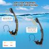 KUYOU Mask Fins Snorkeling Gear for Adults - Wide View Anti-Fog Mask, Full Dry Top Snorkel Gear Set (Black, One Size Without Fins) view 4