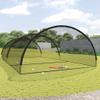 vidaXL Polyester Baseball Batting Cage Net - Water- & UV-, Sturdy Fiberglass Structure, Black - Sized 354.3"x157.5"x98.4" view 2