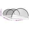 vidaXL Polyester Baseball Batting Cage Net - Water- & UV-, Sturdy Fiberglass Structure, Black - Sized 354.3"x157.5"x98.4" view 3