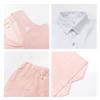LOLANTA Summer Suits for Boys Toddlers 4Pcs Dress Shirt Vest Shorts Set Kids Wedding Ring Bearer Birthday Outfit(Pink,2) view 3