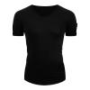 Mens Zip Pocket V Neck Muscle T-Shirt Casual Short Sleeve Slim Athletic T-Shirts Bodybuilding Zipper Tee Tops (US Size XS Asia S,Black) view 1