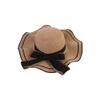 Women's Wide Brim Straw Hat, Summer Beach Sun Protection Hat with Bowknot (Khaki) view 1