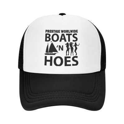 Boats and Hoes Trucker Hat for Men Women Mesh Adjustable Sports Hats Baseball Cap Black