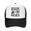 Boats and Hoes Trucker Hat for Men Women Mesh Adjustable Sports Hats Baseball Cap Black view 1