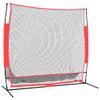 vidaXL Portable Baseball Net  Constructed from Durable Polyester and Sturdy Structure - Ideal for Backyard, Park, Basement and Field Use - Easy Assembly and Transportation  Black and Red view 1