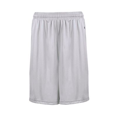 Badger Sport 7" Moisture Wicking Shorts with Pockets. Silver Adult Medium