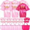 Sintuff 24 Pcs Girls Spa Birthday Party Supplies for 6-12 Years Girls Robes Sleepover Party Supplies Kids Robes Slumber Bulk(Size 12,Rose Red Birthday) view 1