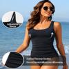 Aqua Eve Tankini Tops for Women Swimwear Top Only Tummy Control Bathing Suit Top No Bottom Modest Swim Top Black M view 4