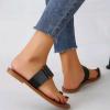 Hbeylia Womens Flat Sandals Fashion Buckle Strap Gladiator Flip Flops Bohemian Jewelry Toe Ring Footed Low Heels Dressy Sandals Summer Beach Boho Casual Slipper view 2