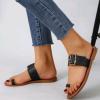 Hbeylia Womens Flat Sandals Fashion Buckle Strap Gladiator Flip Flops Bohemian Jewelry Toe Ring Footed Low Heels Dressy Sandals Summer Beach Boho Casual Slipper view 3