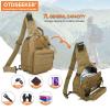 ABCAMO Tactical Sling Bag for Men, Small Crossbody Bag Chest Holster, EDC Shoulder Bag, Khaki view 2