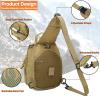 ABCAMO Tactical Sling Bag for Men, Small Crossbody Bag Chest Holster, EDC Shoulder Bag, Khaki view 4