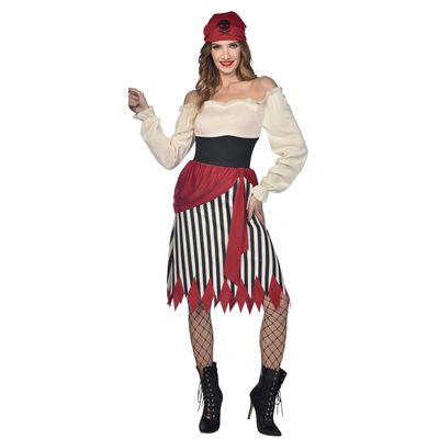Lingway Toys Pirate Costume Women,Halloween Pirate Costume For Adult Women With Turban S4-6