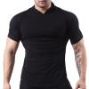 JEsilunmaMY Short Sleeve Outdoor Hoodie for Men Athletic Hoodies Pullover Muscle T-Shirt Slim Fit Bodybuilding Gym Hooded Tee (US Size XL Asia XXL,Black) view 1