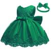 Baby Girl Baptism Christening Gown Dresses Toddler Wedding Bridesmaid Clothes Lace Tutu Dress (Green,100) view 2