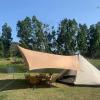 Camping tarp Waterproof, 15x15 ft Hammock Rain Fly, Mutifunctional Tent with Poles, Stakes and Ropes Included Footprint Lightweight Tarp for Camping, Hiking and Survival Shelter,Black view 3
