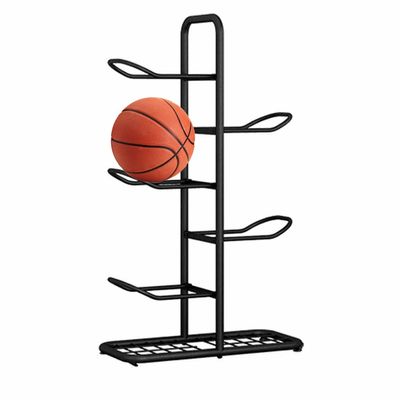 GRRICEPL Basketball Ball Storage Rack, Freestanding Garage Sport Equipment Organizer for Basketball Soccer Football Rugby Volleyball (Color : A-Black, Size : 58x23.5x86cm)