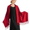 Ciormis Red Pashmina Scarves, Womens Solid Pale Pashmina Shawls and Wraps for Formal Evening DressesRed view 2