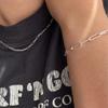 Waitsoul Silver Bracelet for Women 4mm Diamond-Cut Paperclip Chain Bracelet for Men 7 Inch view 4