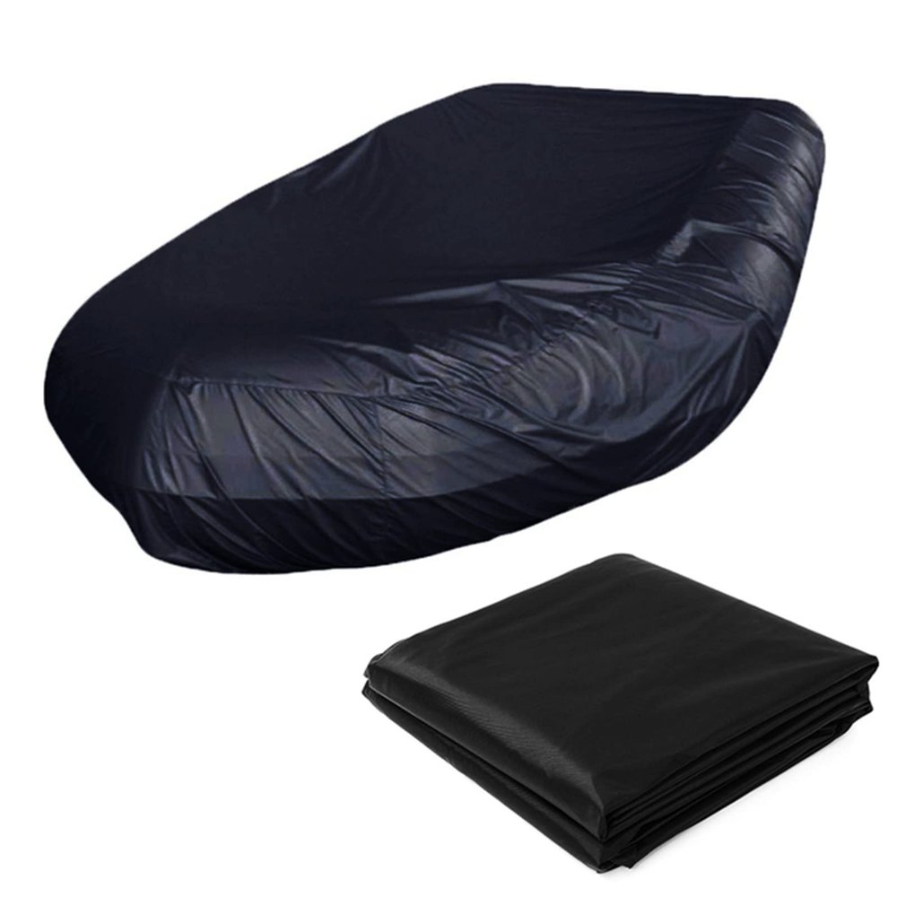 ANZAGA Boat Cover, 210D Waterproof Trailerable Marine Grade Polyster Canvas Fits V-Hull,Black,12.46ft/3.8m