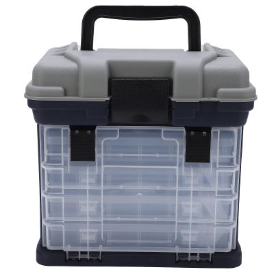 NDNCZDHC Portable Utility 4 Layers Big Fishing Tackle Box Plastic Handle Carp Fishing Case Tools, Fishing Gifts for Men