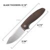 Petrified fish PFB01 Terra,3.54" D2 Steel Blade, Micarta Handle Flipper Liner lock Folding knife (Brown Satin) view 3
