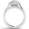2Pcs Women Wedding Engagement Rings CZ Simulated Diamond Ring Set Luxury Fashion Exquisite Jewelry for Her (2-A, 11) view 4