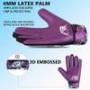 Arsh Sports Soccer Goalie Gloves, Football Goalkeeper Gloves for Kids Boys Children Youth Goalkeeping with 4mm Latex Finger Spine Protection (Purple, Size 6 Suitable for 13-15 Years) view 4