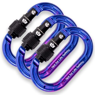 Rock-N-Rescue Omega Pacific Micro Raider Aluminum Keylock Screw-Lok 3-Pack | Compact, Durable Carabiners for Outdoor Gear | Climbers, Hikers, Outdoor Enthusiasts (Ultra-Violet)