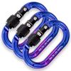 Rock-N-Rescue Omega Pacific Micro Raider Aluminum Keylock Screw-Lok 3-Pack | Compact, Durable Carabiners for Outdoor Gear | Climbers, Hikers, Outdoor Enthusiasts (Ultra-Violet) view 1