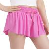 KEREDA Girls Flowy Shorts,Butterfly Shorts for Teen Girls with Spandex Liner 2-in-1 Kids Preppy Athletic Clothes 1 Pack 7-8Y (Hot Pink) view 1
