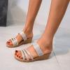 Hbeylia Wedge Sandals for Women Dressy Summer Fashion Rhinestone Ribbon Open Toe Chunky Bottom Platform Flip Flops Comfortable Bohemian Slip On Dressy Casual Sandals Slides view 3