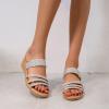 Hbeylia Wedge Sandals for Women Dressy Summer Fashion Rhinestone Ribbon Open Toe Chunky Bottom Platform Flip Flops Comfortable Bohemian Slip On Dressy Casual Sandals Slides view 4