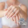 2Pcs Women Wedding Engagement Rings CZ Simulated Diamond Ring Set Luxury Fashion Exquisite Jewelry for Her (3-A, 5) view 2
