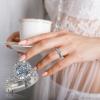 2Pcs Women Wedding Engagement Rings CZ Simulated Diamond Ring Set Luxury Fashion Exquisite Jewelry for Her (3-A, 5) view 3