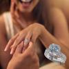 2Pcs Women Wedding Engagement Rings CZ Simulated Diamond Ring Set Luxury Fashion Exquisite Jewelry for Her (3-A, 5) view 4