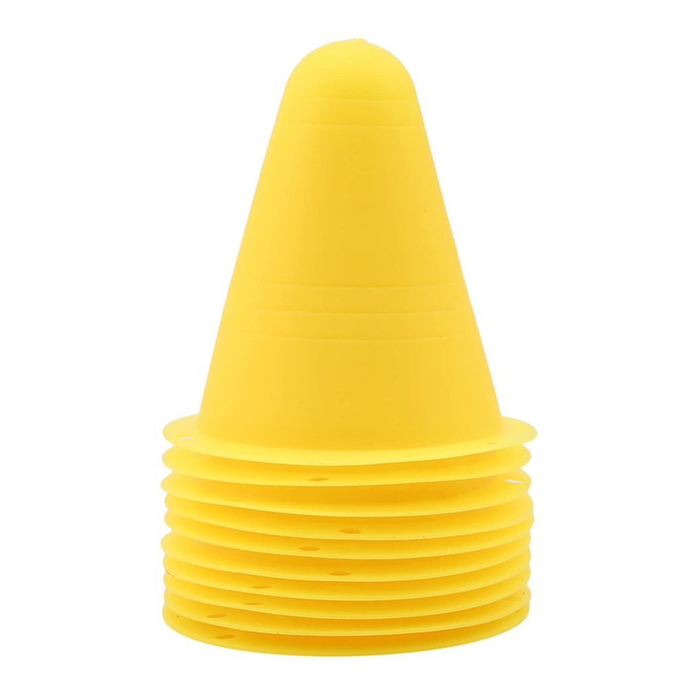 FOXBI 10pcs 3 Inch Plastic Sports Training Cones, Field Marker Roller Skating Cones Basketball Football Activity Events Props,Yellow