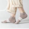 Yizelli 3 Pairs Ankle Socks for Men Cotton Low Cut Stripe Casual Socks for Spring Summer (Khaki) view 4
