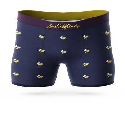 AUSCUFFLINKS Underwear For Him | Boxer Briefs Gift for Her | Brief Undies for Hubby | Quirky Novelty Present for Dad (BEE)
