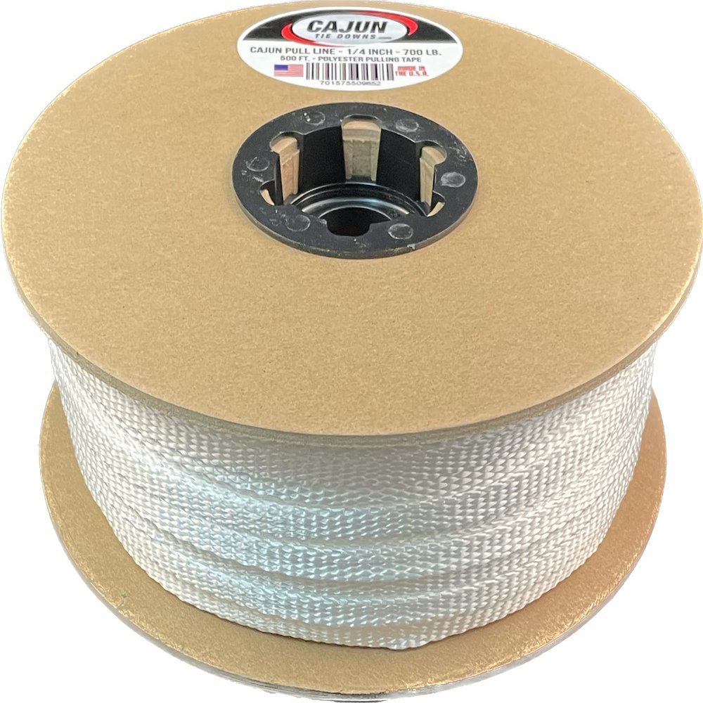 1/4" Cajun Pull Line - 700 lb. - Made in USA (175, White)