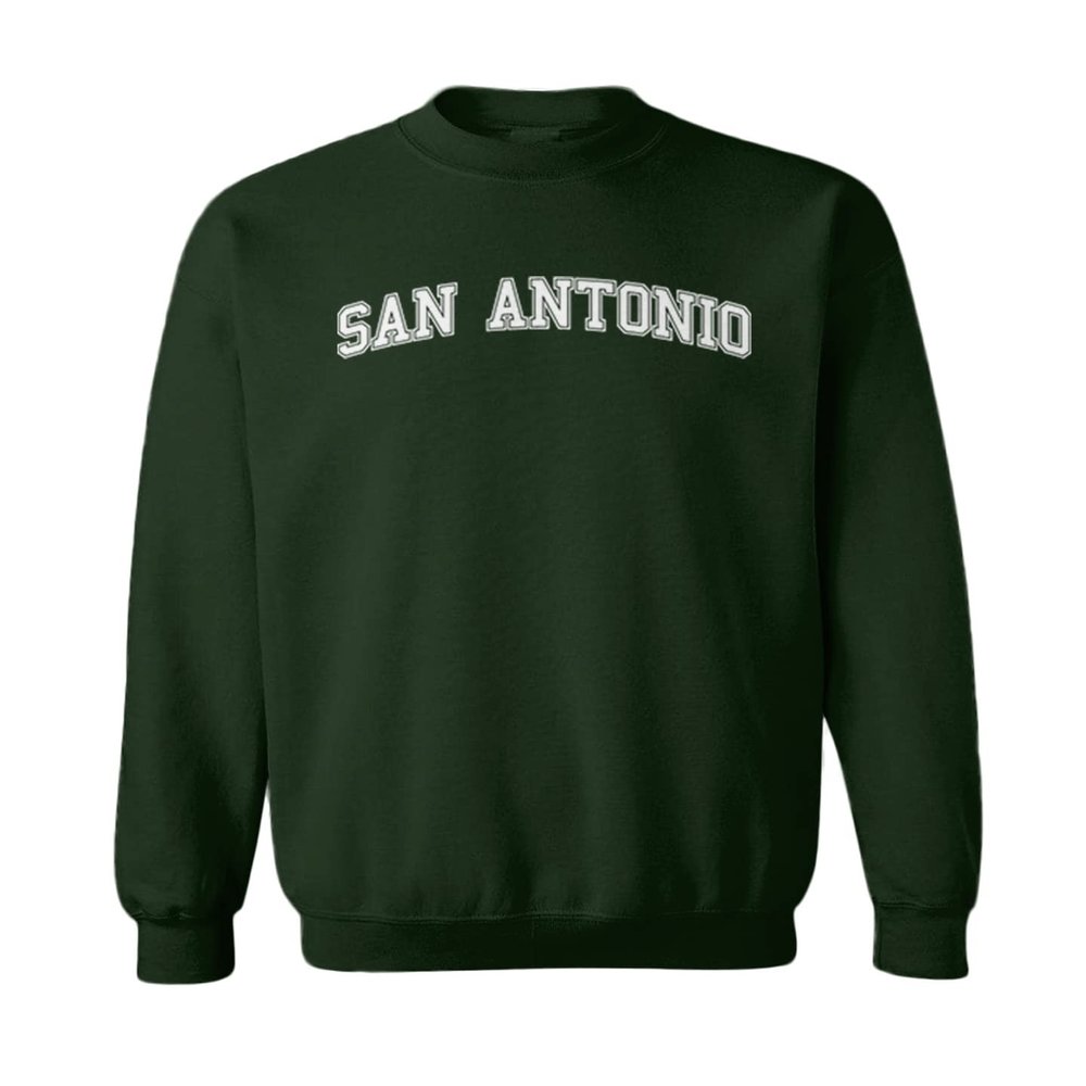 Haase Unlimited San Antonio - Sports State City School Youth Fleece Crewneck Sweater (Forest Green, X-Large (Youth))