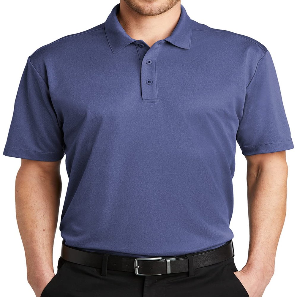 DRIEQUIP Men's Silk Touch Heathered Golf Polo Shirts-M-RoyalHeather