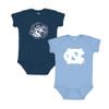 Little King NCAA Bodysuit 2 Pack Short Sleeve-100% Cotton-North Carolina-Carolina Blue & Navy-18 Months view 1