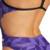 ARENA Women's Swimsuit Puzzled Team Print MaxLife Sports Suit Challenge Back One Piece Bathing Suit Competition Training Racing Swimwear, Black/Purple Multi, US Size 24 view 4