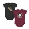 Little King NCAA Bodysuit 2 Pack Short Sleeve-100% Cotton-Florida State-Garnet & Black-18 Months view 1