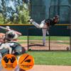 ACELETIQS L Screen Baseball Pitching Net for Batting Cage | Pitching Screen Baseball Net with Wheels 6 feet by 6 feet Body Protector for Back Drive Lines Beisbol view 4