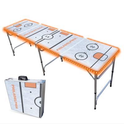 8-Foot Professional Beer Pong Table w/LED Lights - Philadelphia Hockey Rink