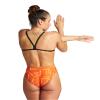 ARENA Women's Swimsuit Puzzled Team Print MaxLife Sports Suit Challenge Back One Piece Bathing Suit Competition Training Racing Swimwear, Black/Orange Multi, US Size 22 view 2